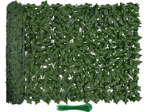 Tikroom artificial ivy fence privacy screen boosts outdoor privacy and ambiance.