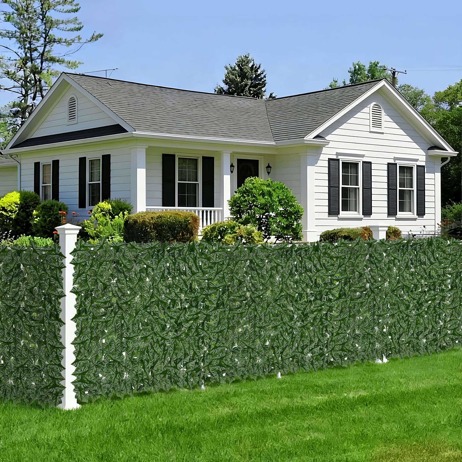 Tikroom dense ivy leaves panel provides lush backdrop for garden walls.