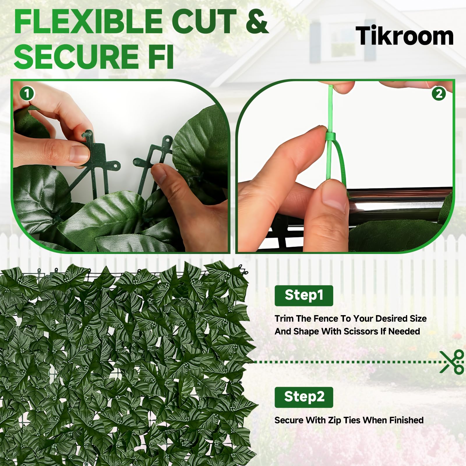 Tikroom garden wall decor ivy backdrop enhances outdoor spaces with greenery.