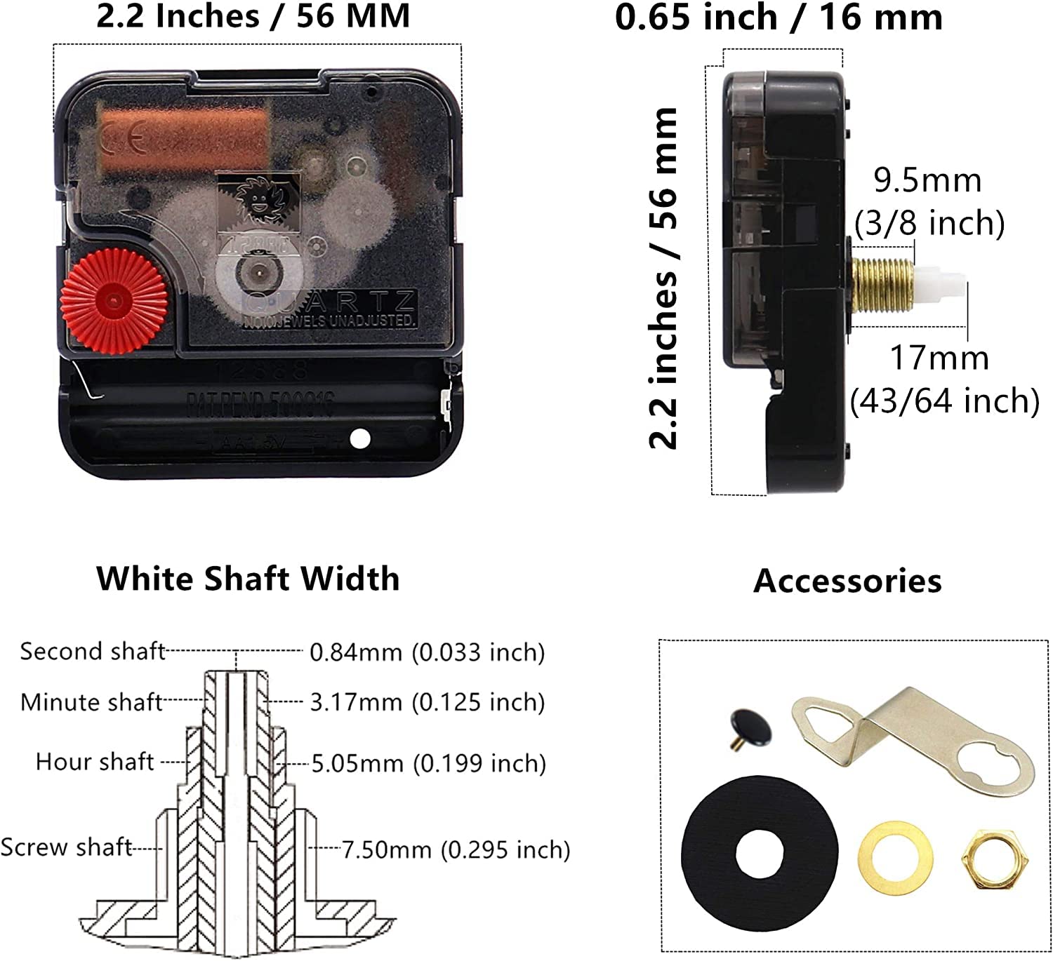TIKROUND Youngtown 12888 shaft length 17 mm detail fits slim panels.