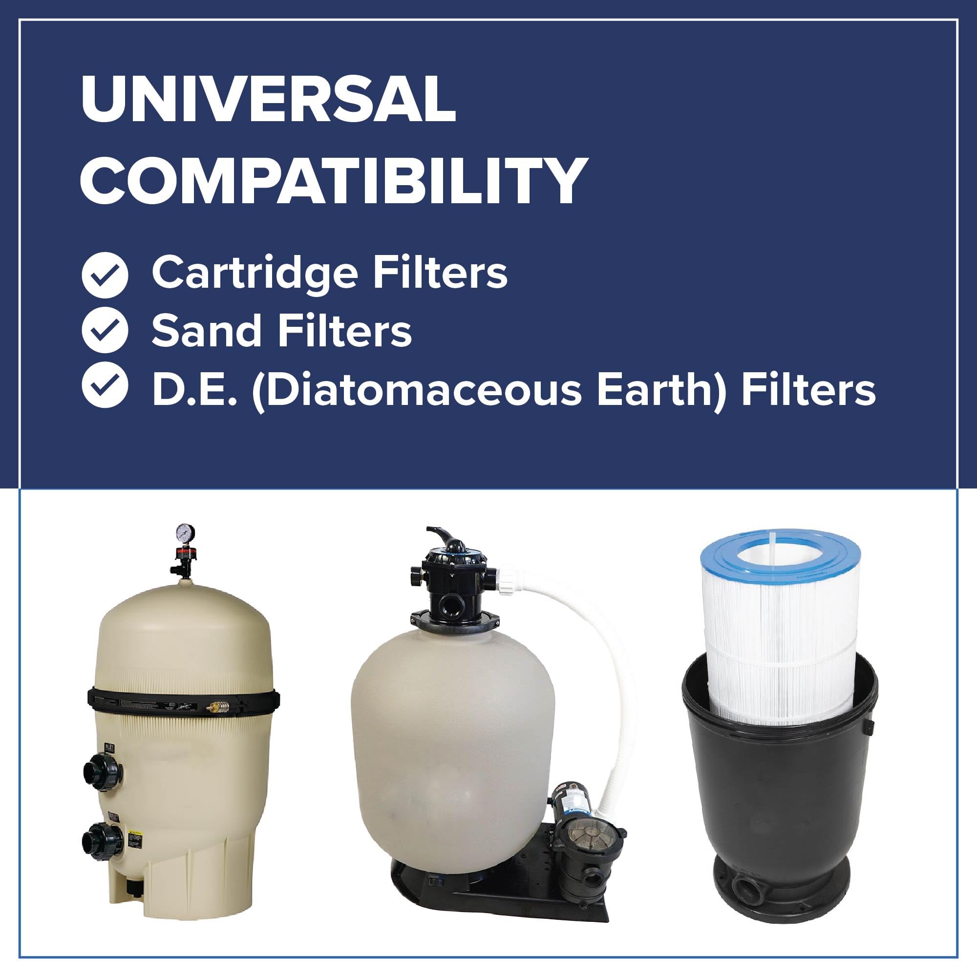 Tillbrook Pool Filter Cleaner after rinse showing residue-free filters