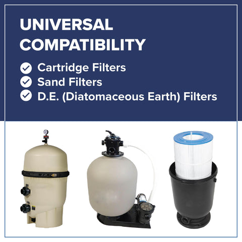 Tillbrook Pool Filter Cleaner after rinse showing residue-free filters