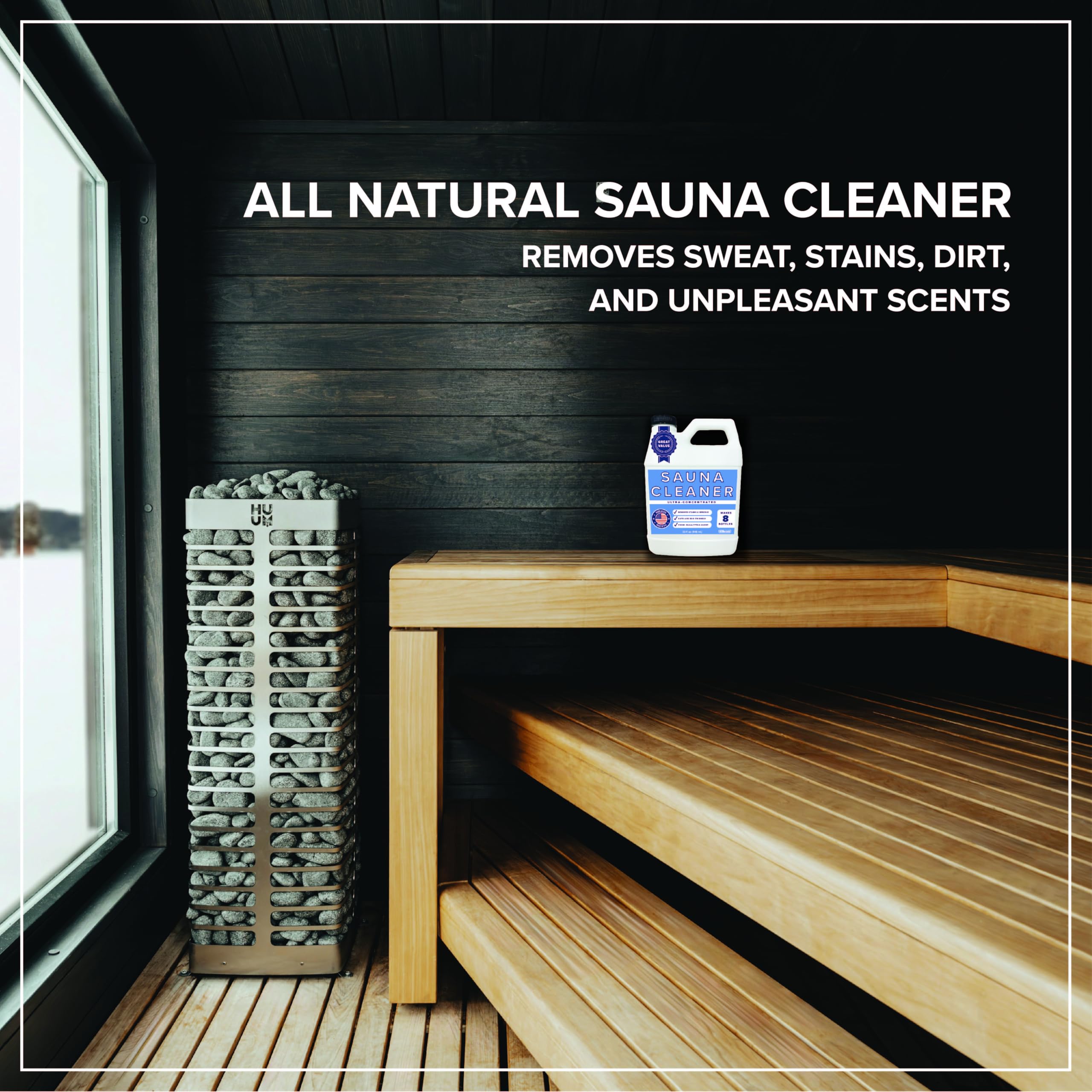 Tillbrook Sauna Cleaner ingredients closeup highlights naturally derived formula