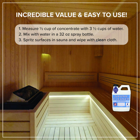 Tillbrook Sauna Cleaner stain removal focuses on grime and sweat stains