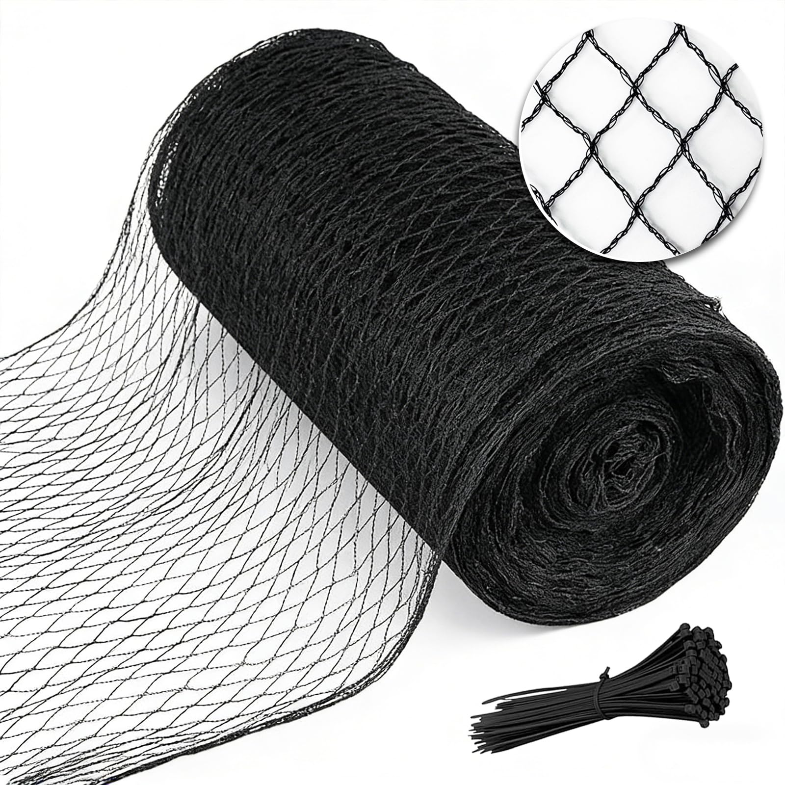 Tilvex bird netting 10x10ft over fruit trees deters birds while allowing airflow