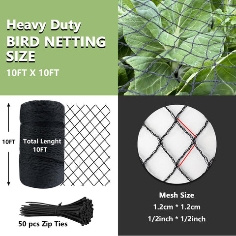 Tilvex 1/2-inch mesh netting protects vegetables with breathable garden airflow
