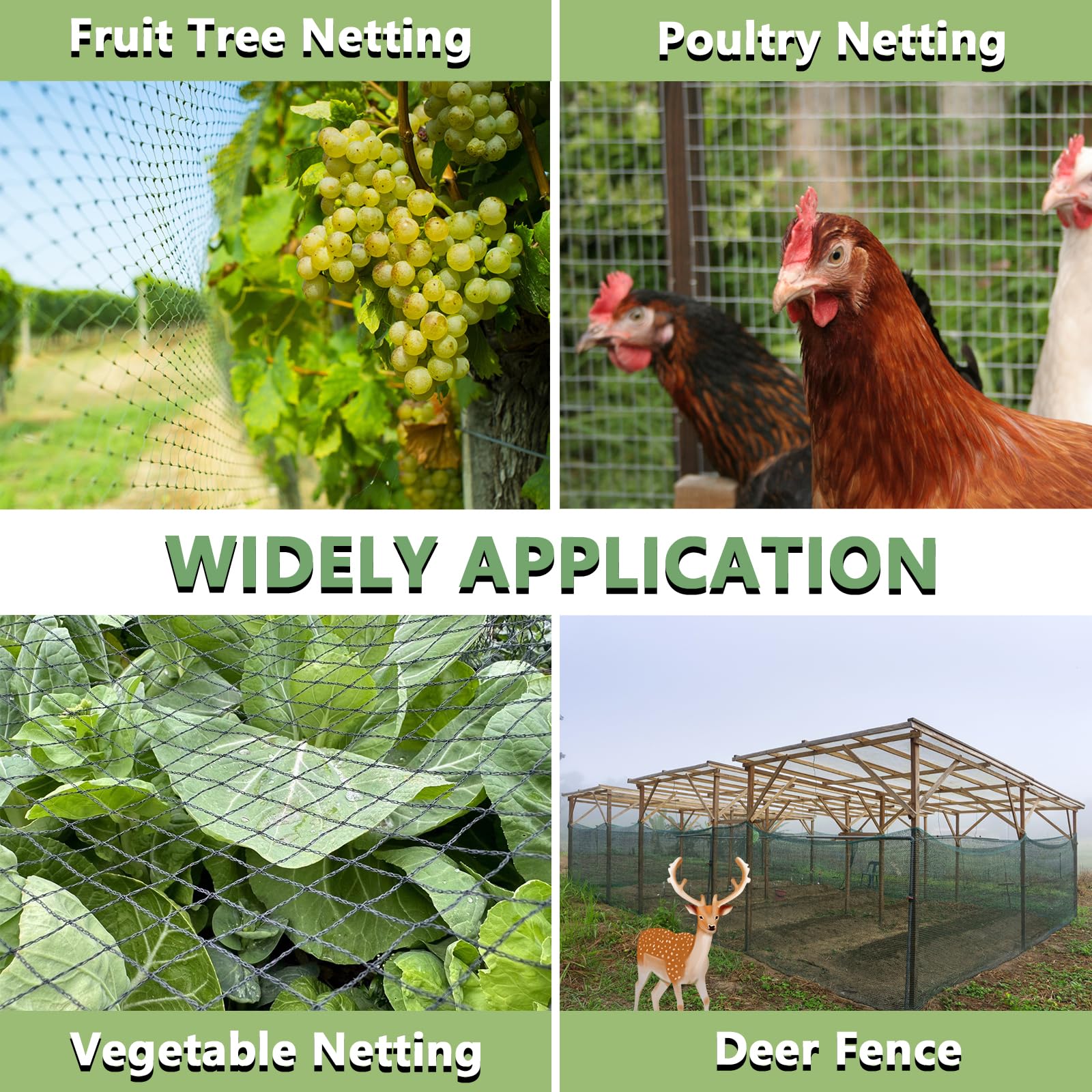 Tilvex 10x10ft netting provides wide coverage for blueberry rows
