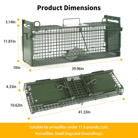 Timaze trap side view highlighting durable galvanized steel