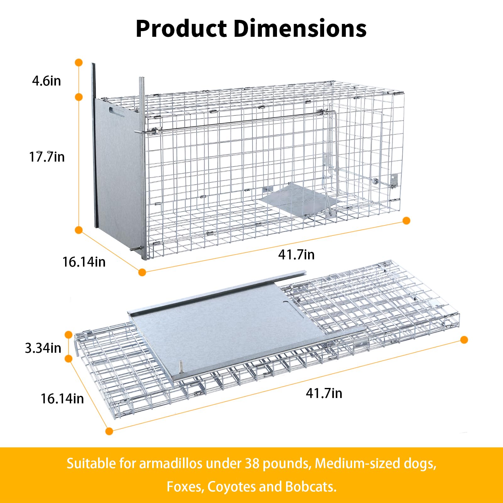 Timaze 42-inch live trap collapsible design enables easy storage after use.