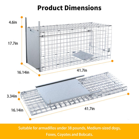 Timaze 42-inch live trap collapsible design enables easy storage after use.