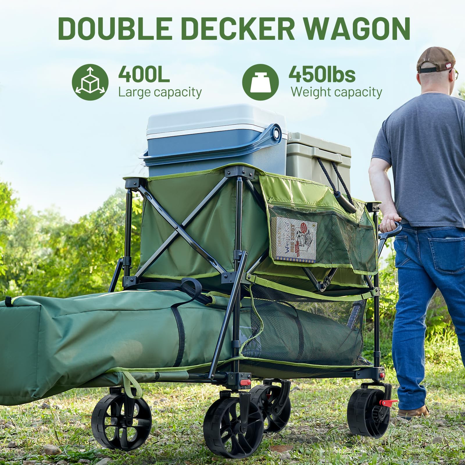TIMBER RIDGE 400L all-terrain wheels close-up demonstrates grip and quiet ride