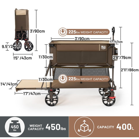 TIMBER RIDGE 400L all-terrain-wheels handle grass and gravel smoothly.