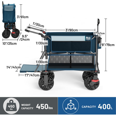 TIMBER RIDGE 400L capacity wagon ideal for canopy and chairs