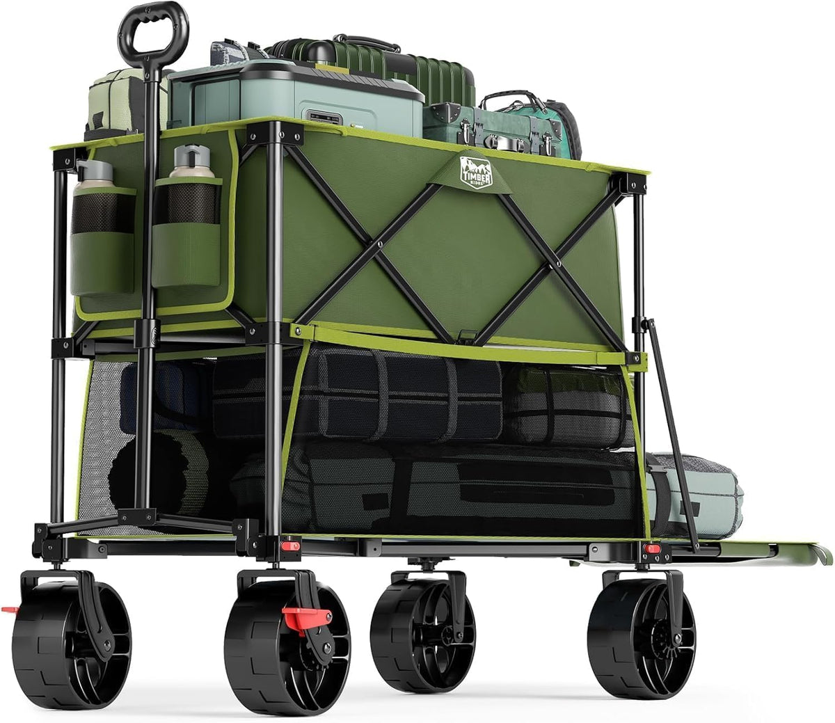 TIMBER RIDGE 400L extended shelf 54-inch view shows extra long loading space for oversized gear