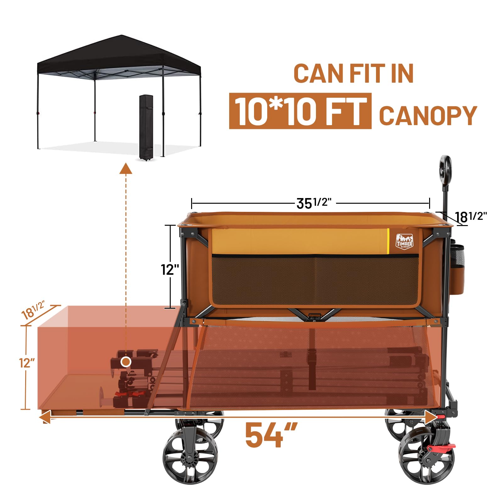 TIMBER RIDGE 400L foldable design folds compactly for storage.