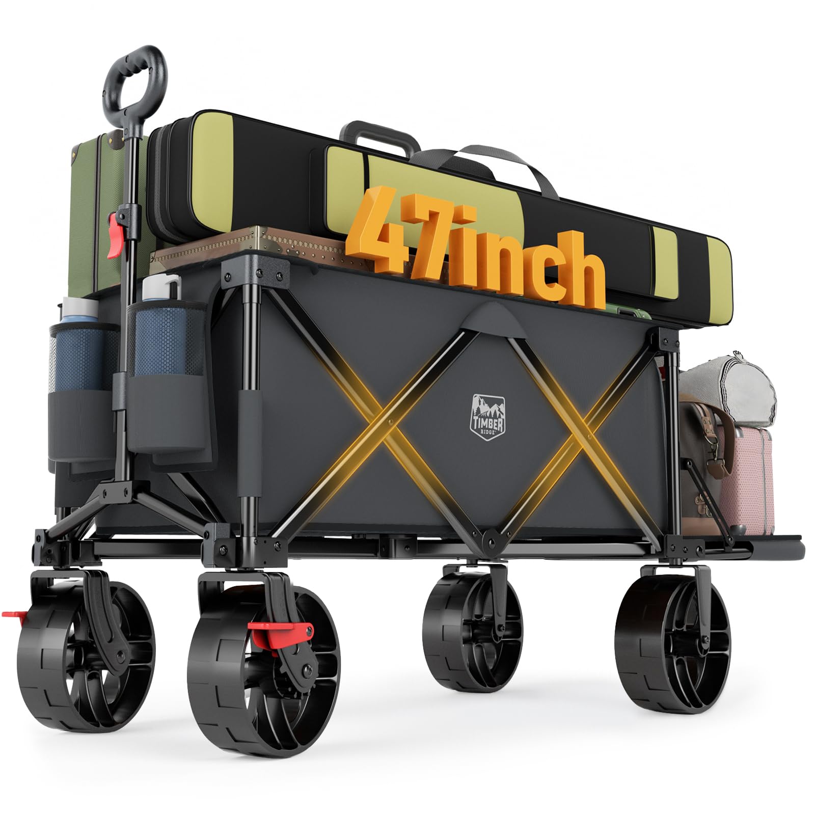 Timber Ridge 47in wagon with tailgate eases loading for beach and camping trips.