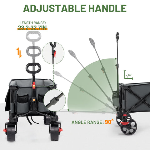 Timber Ridge adjustable handle adapts to different heights for comfort.