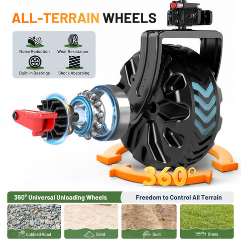 TIMBER RIDGE all-terrain wheels with brakes handle varied terrain.