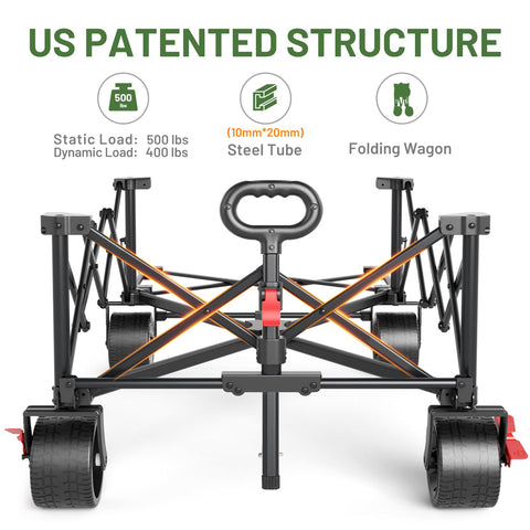 TIMBER RIDGE Beast Wagon all-terrain wheels glide across sand and grass.