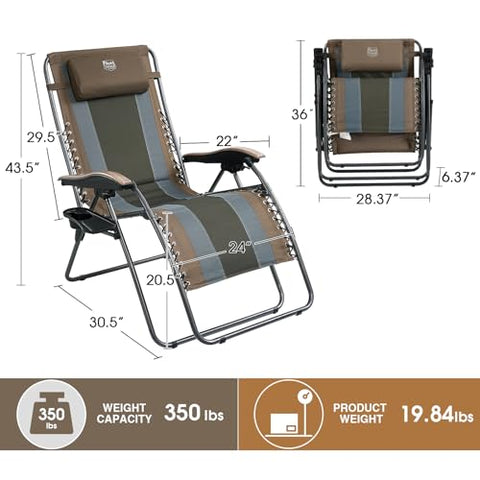 TIMBER RIDGE chair with side tray and cup holder keeps essentials nearby.