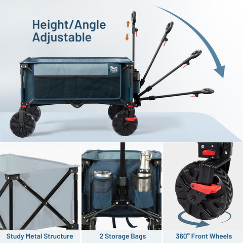 Timber Ridge blue collapsible wagon folded compact for storage