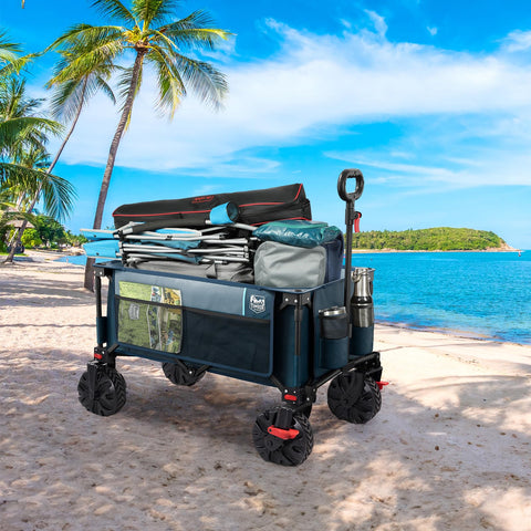 Timber Ridge blue collapsible wagon side pocket accessible storage