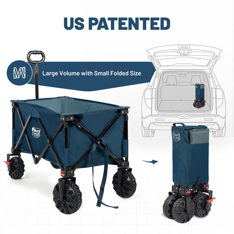 Timber Ridge blue collapsible wagon steel frame durability