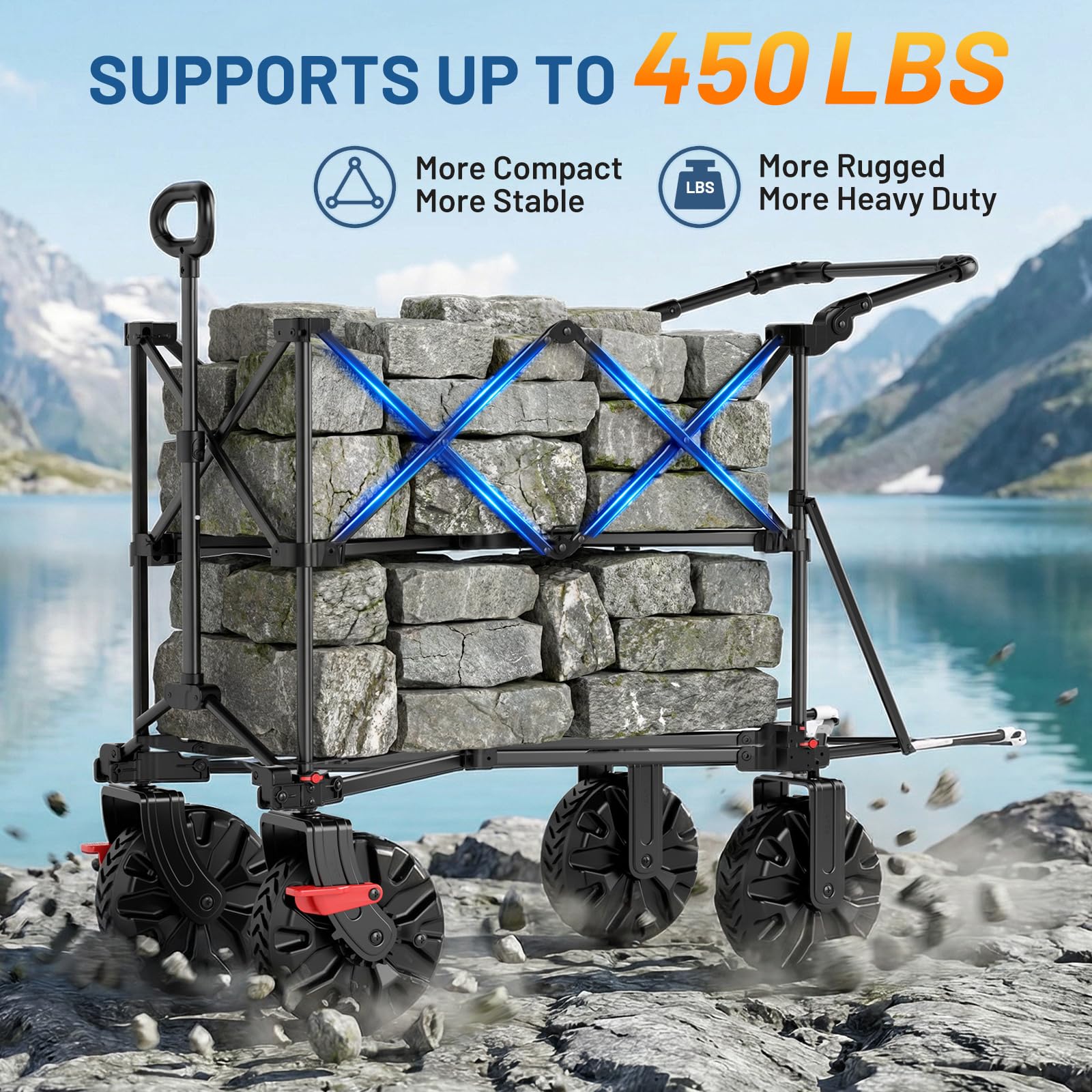 TIMBER RIDGE dual-mode handle enabling comfortable push or pull