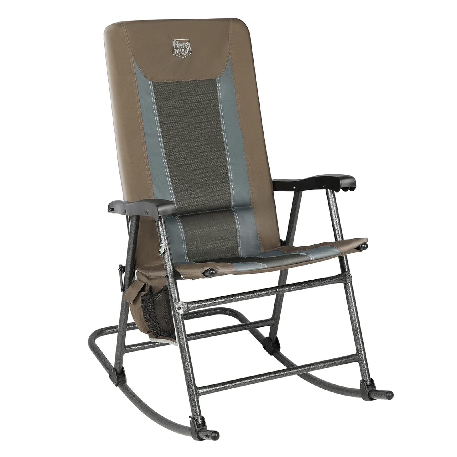 TIMBER RIDGE foldable padded rocking chair outdoors, portable comfort for relaxing sessions.