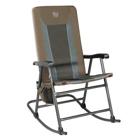 TIMBER RIDGE foldable padded rocking chair outdoors, portable comfort for relaxing sessions.