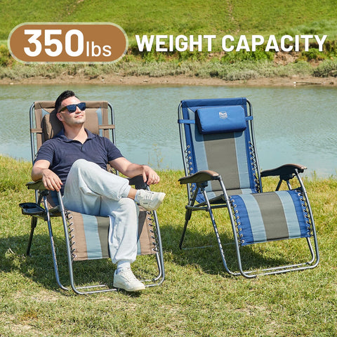 TIMBER RIDGE foldable outdoor chair stores compactly for easy transport.