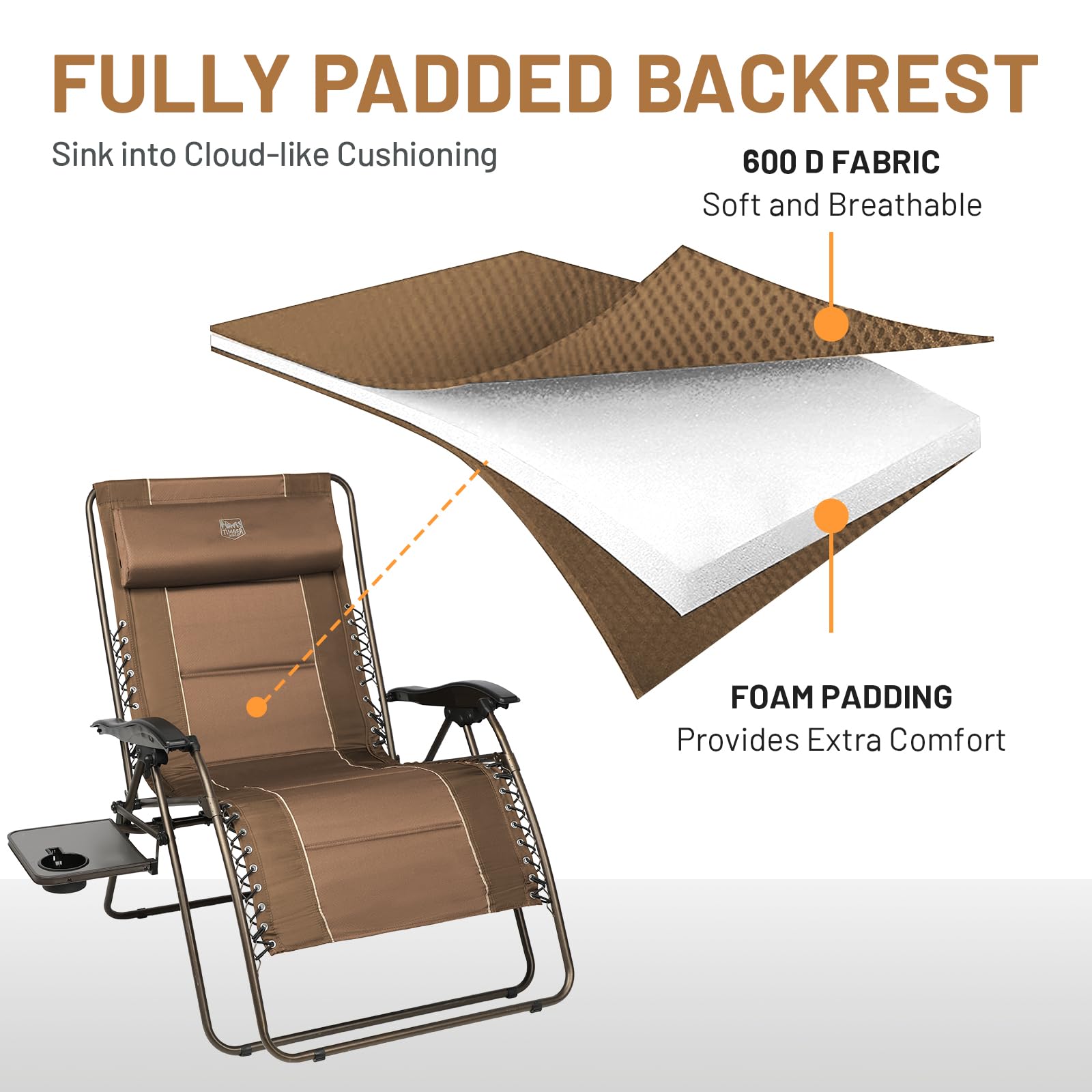 TIMBER RIDGE outdoor camping and patio lounge setup ready for use
