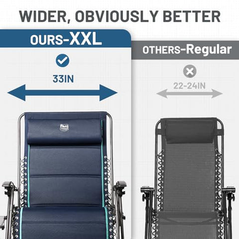 Timber Ridge zero gravity chair allows 0 to 170-degree recline for versatile relaxation