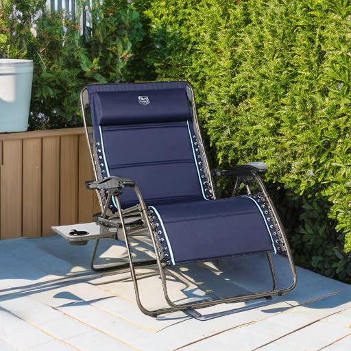 Timber Ridge blue fabric chair ideal for patio, yard, or camping