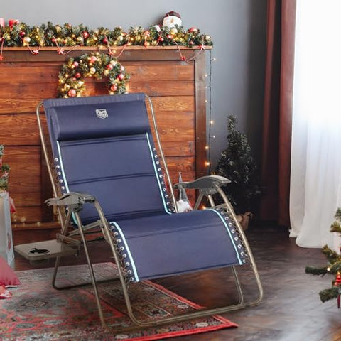 Timber Ridge padded-seat zero gravity chair offers plush comfort for extended backyard sessions