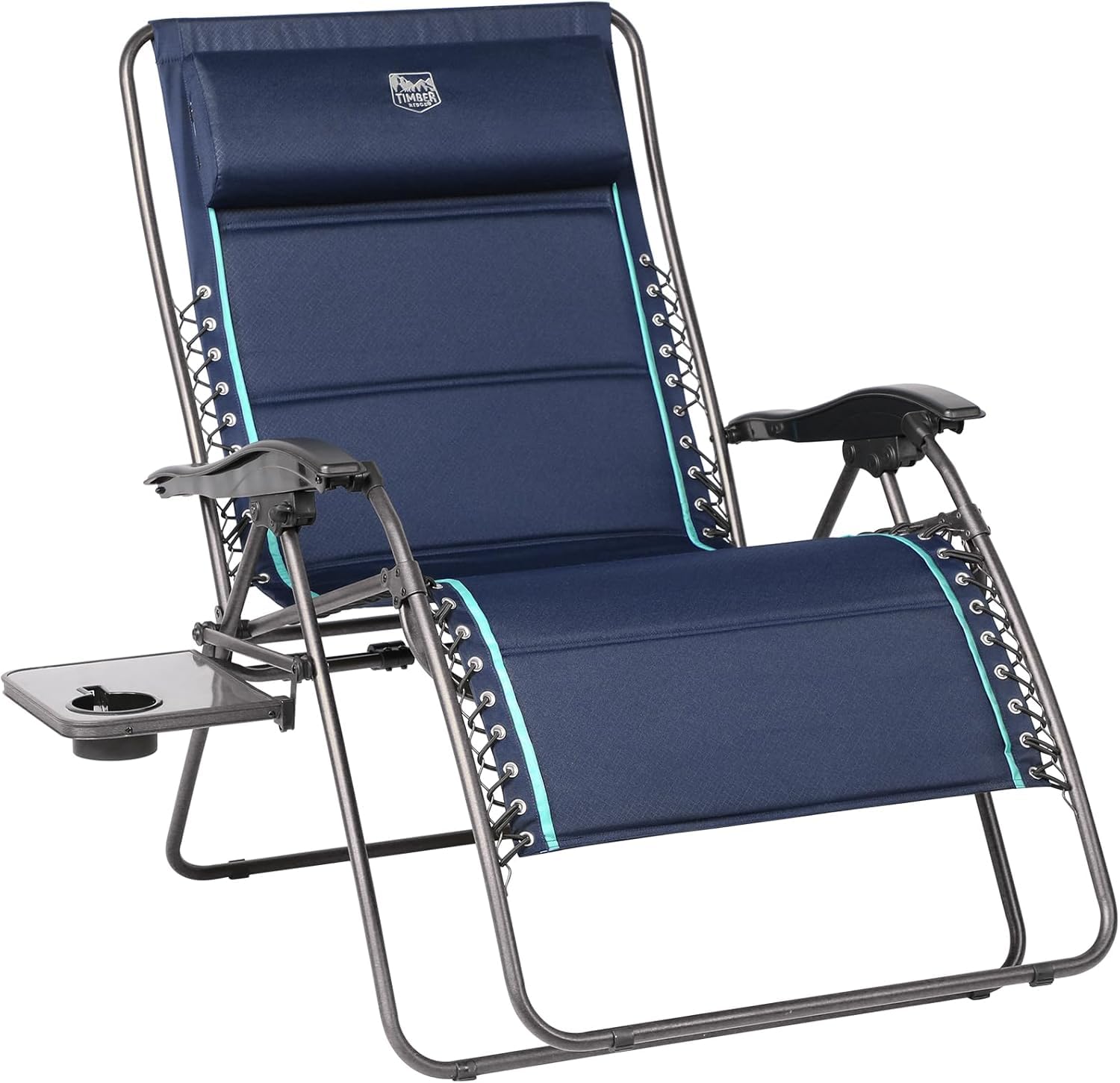 Timber Ridge oversized zero gravity chair with side table, ideal for outdoor lounging and snacks