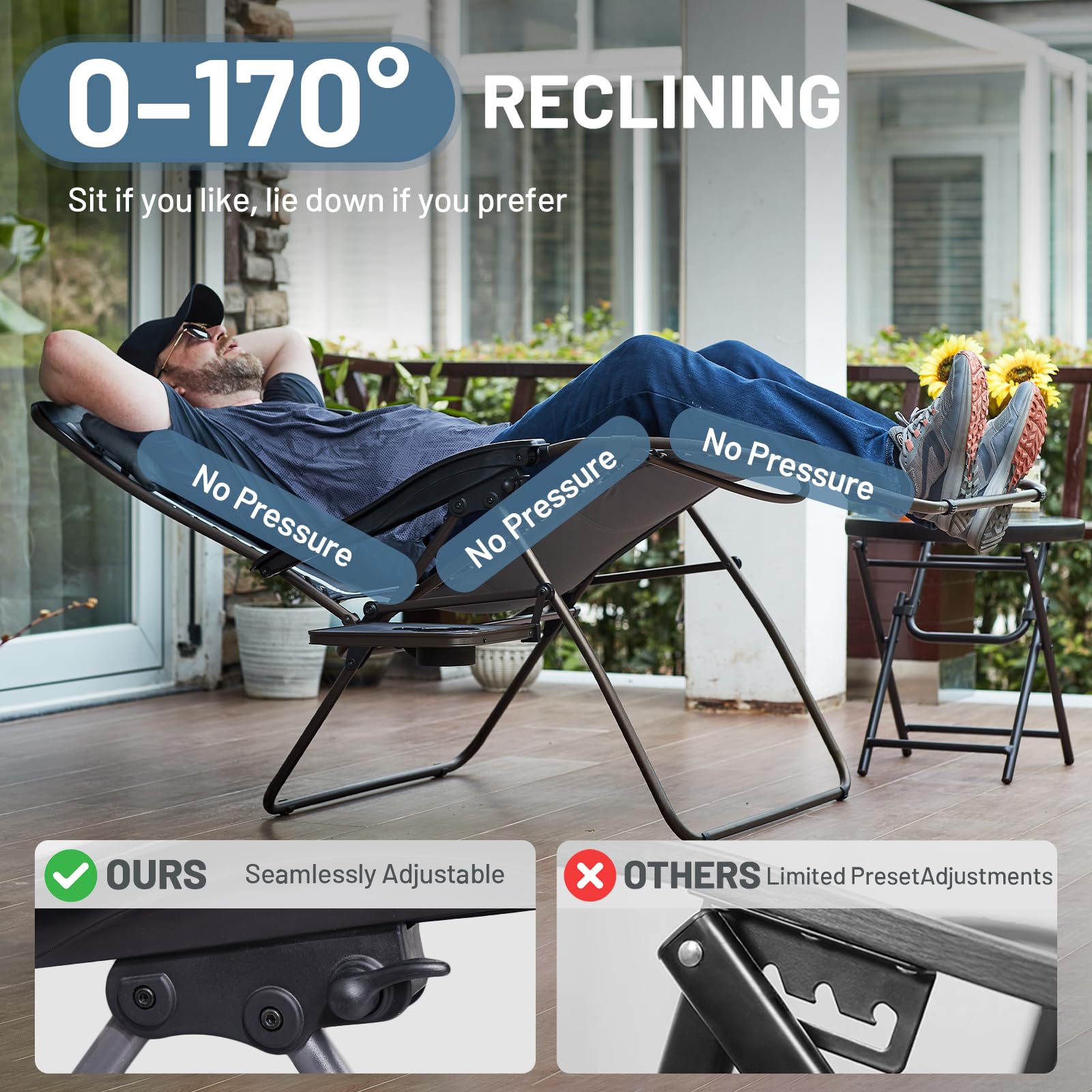 Timber Ridge chair sturdy frame supports up to 500 pounds