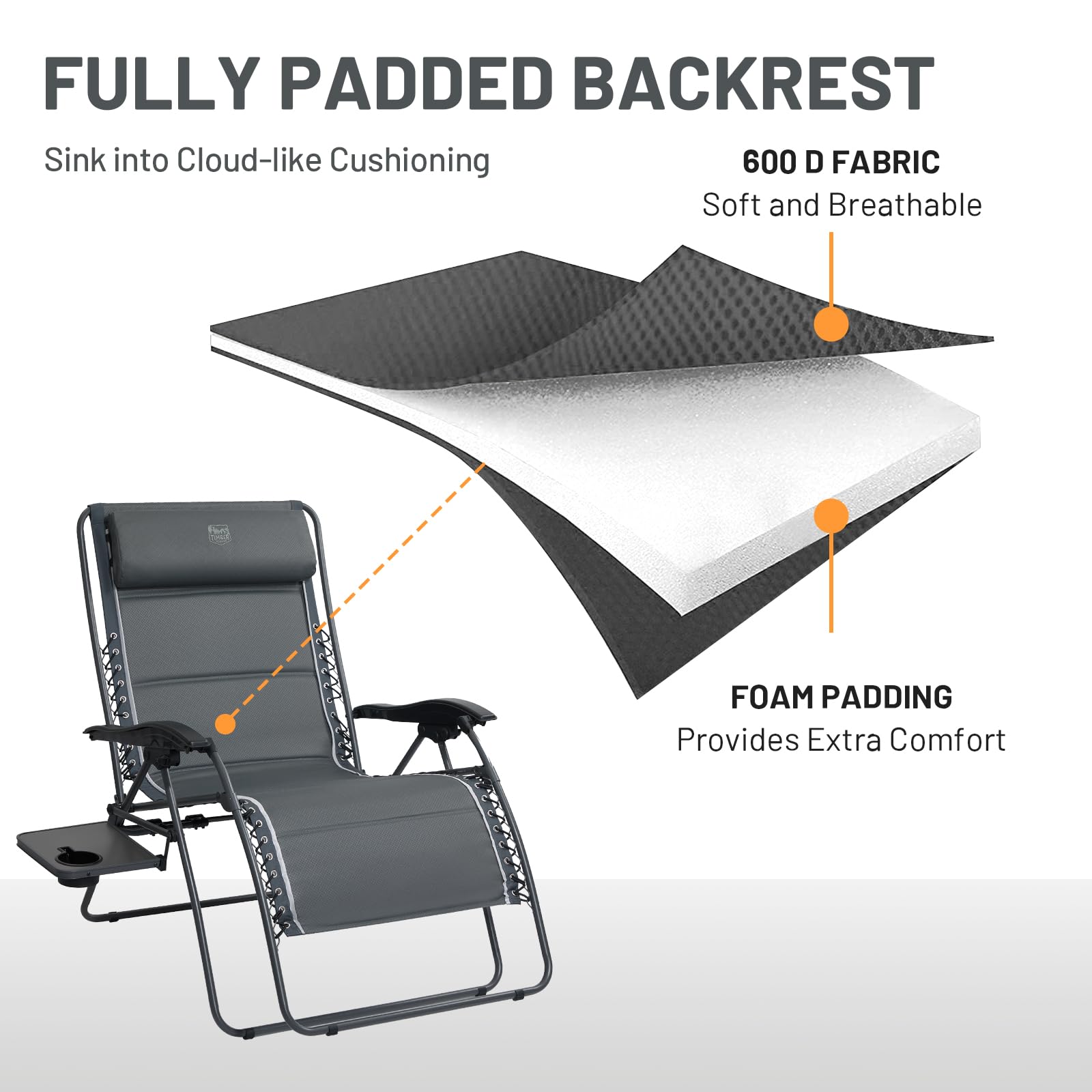 Timber Ridge chair unfolded no assembly for quick setup