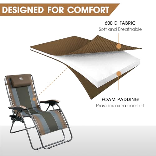 TIMBER RIDGE padded recliner features a sturdy frame for lasting durability.
