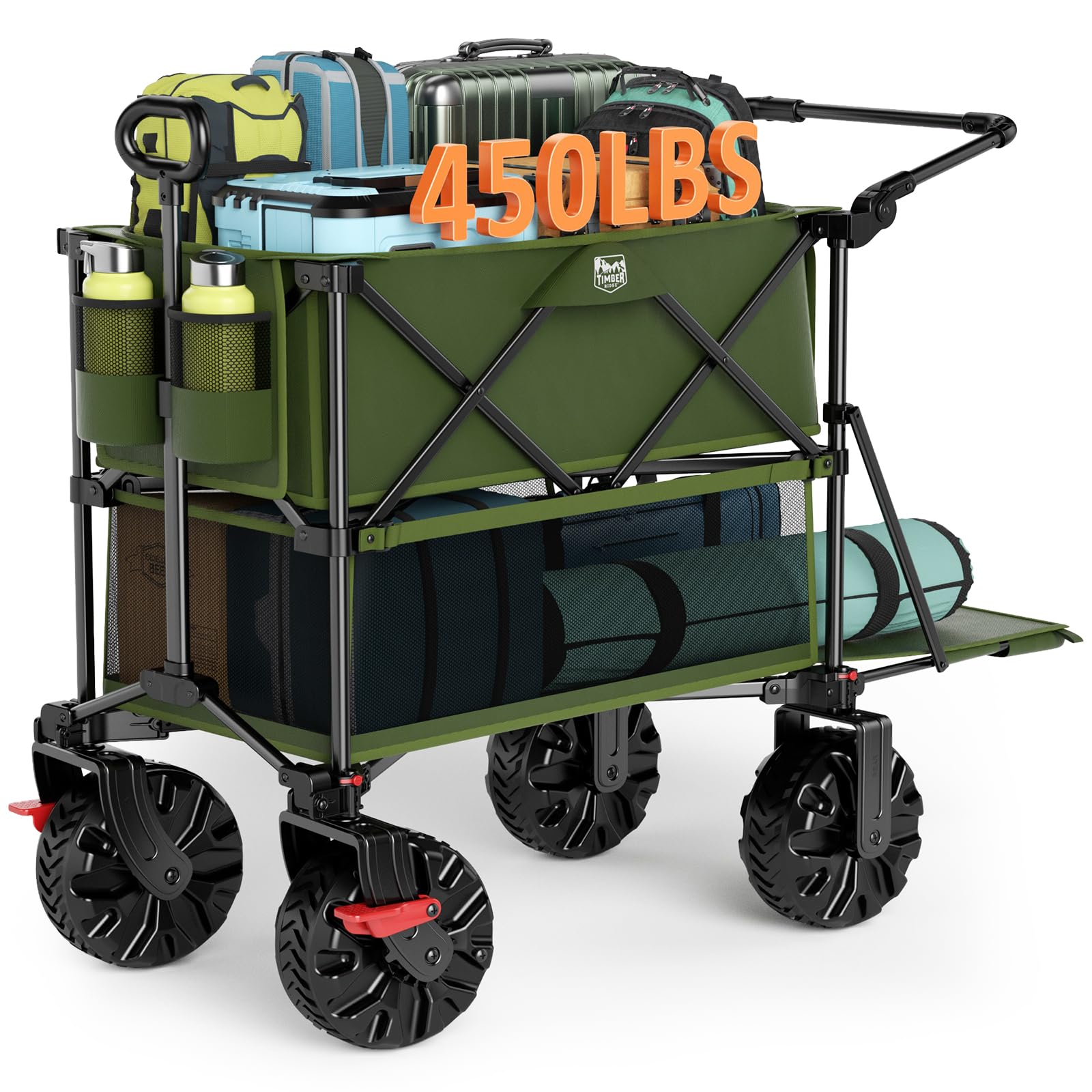 Timber Ridge push-pull double-decker wagon with extended deck for long gear transport