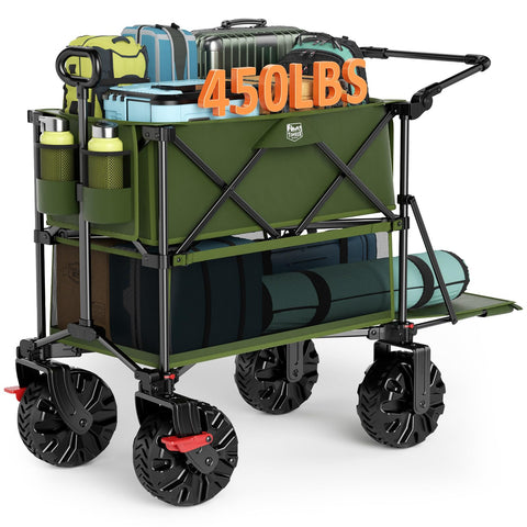 Timber Ridge push-pull double-decker wagon with extended deck for long gear transport