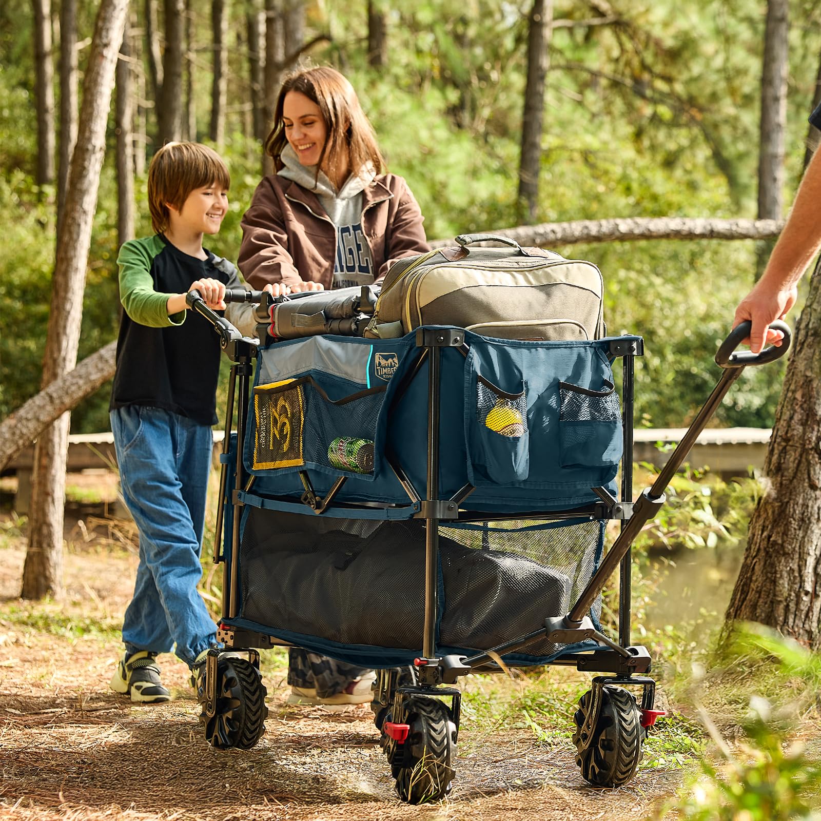 TIMBER RIDGE push-pull wagon front wheels for easy maneuverability