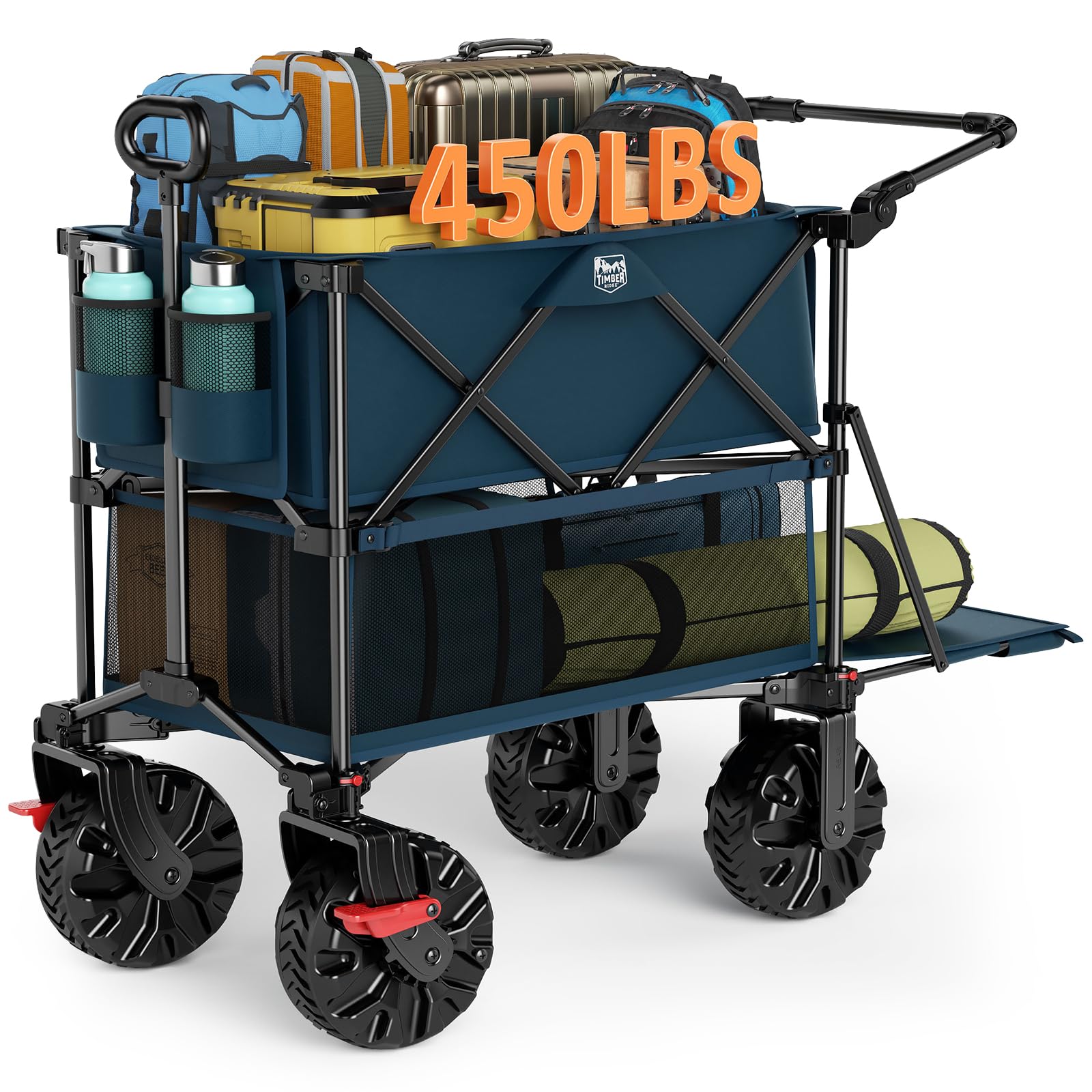 TIMBER RIDGE push-pull wagon side view for versatile transport of gear