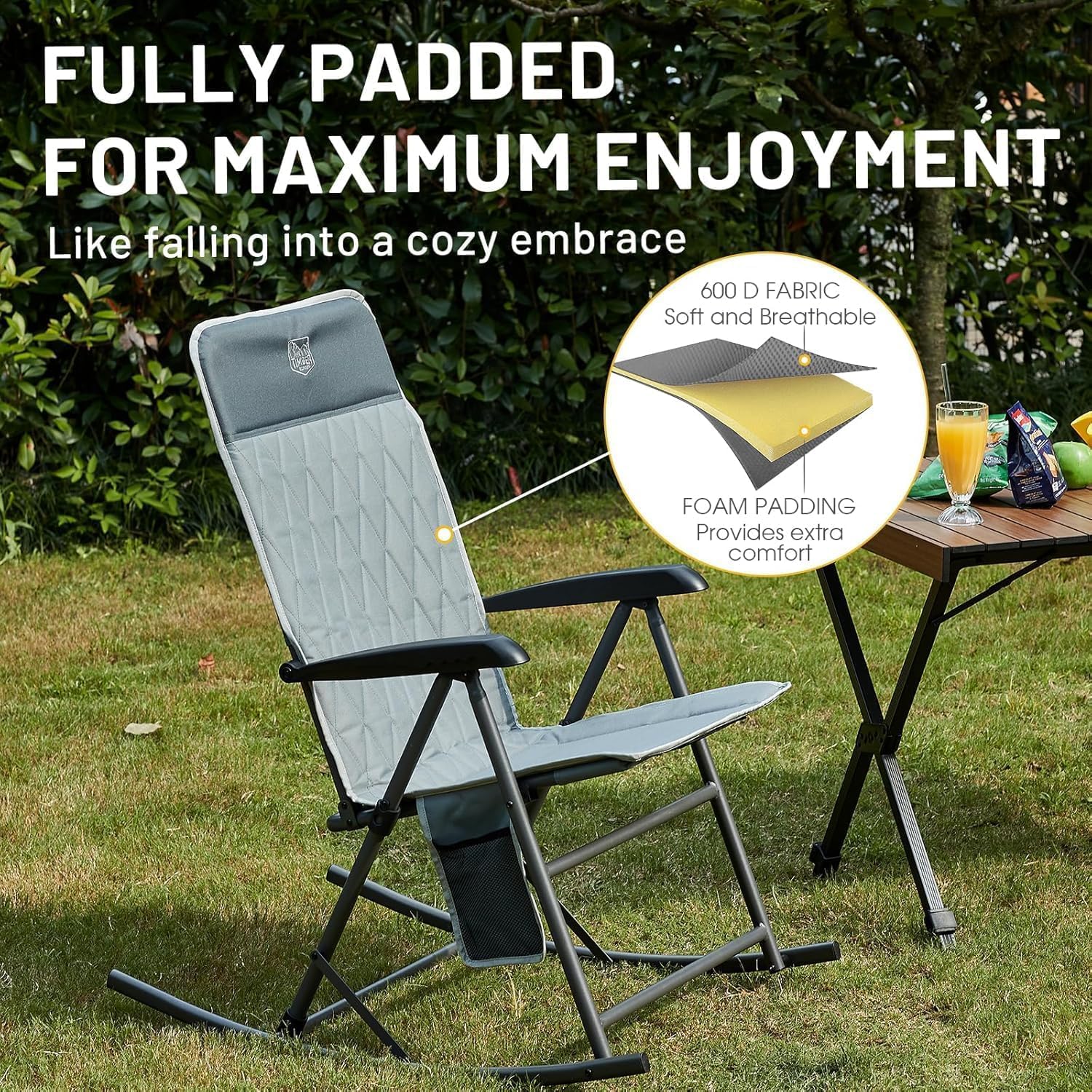 Timber Ridge rocker with a convenient side pocket for essentials.