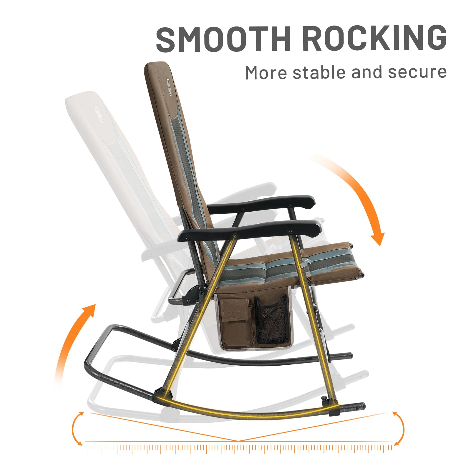 TIMBER RIDGE built-in side organizer keeps drinks and devices within reach.