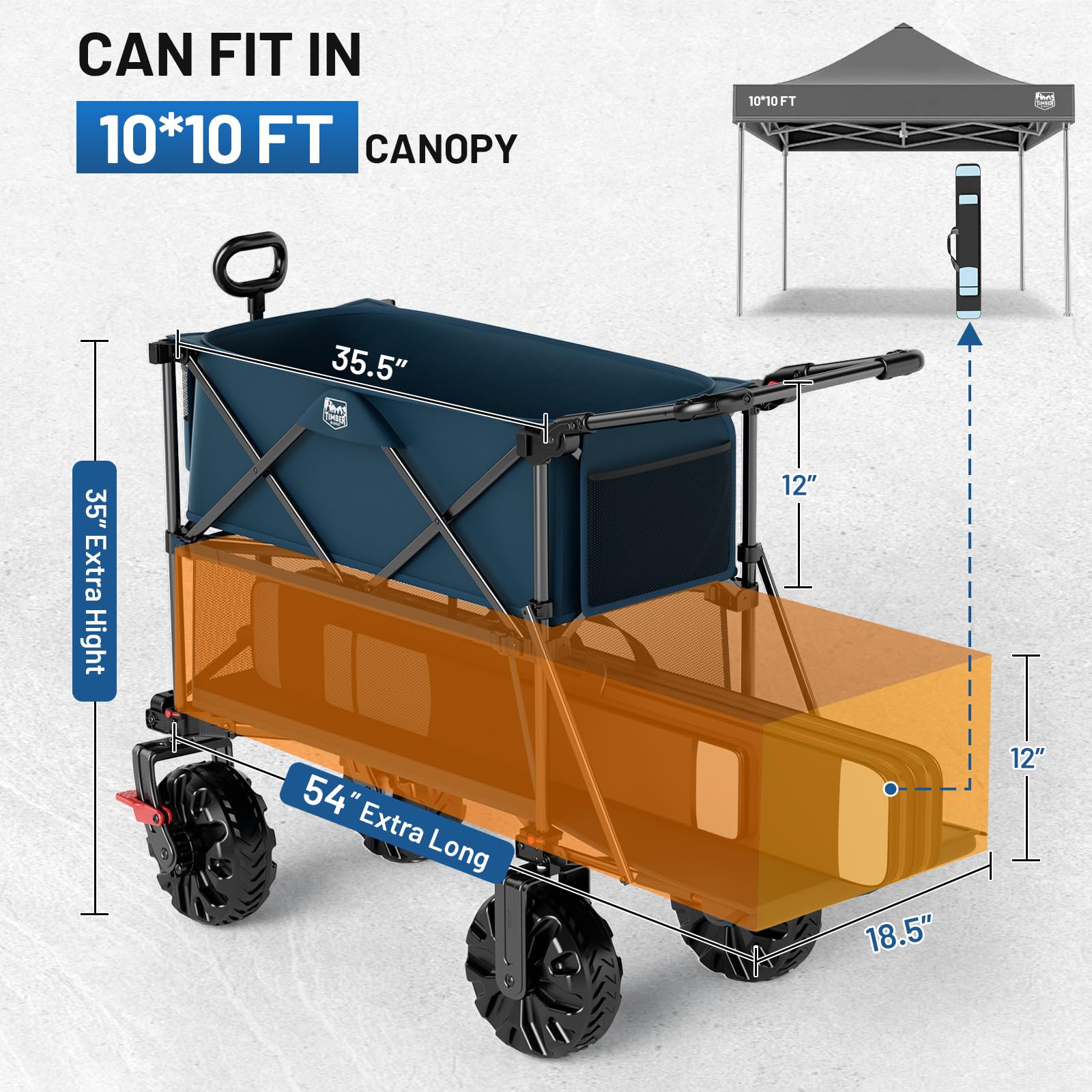 TIMBER RIDGE wagon in use at beach or campsite for gear transport