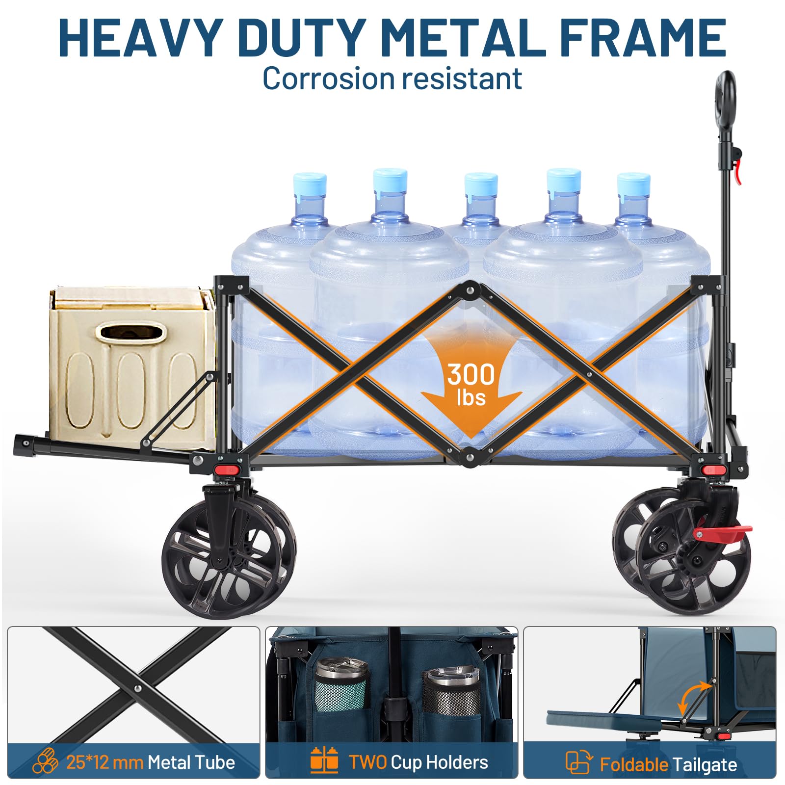Timber Ridge wagon storage pockets and cup holders for quick access.
