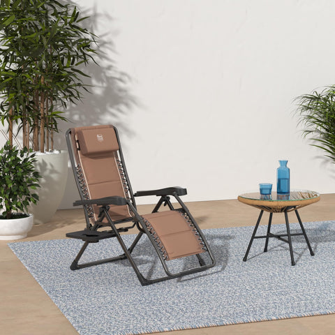 TIMBER RIDGE Zero Gravity Chair with thick padded backrest offers comfortable seating.