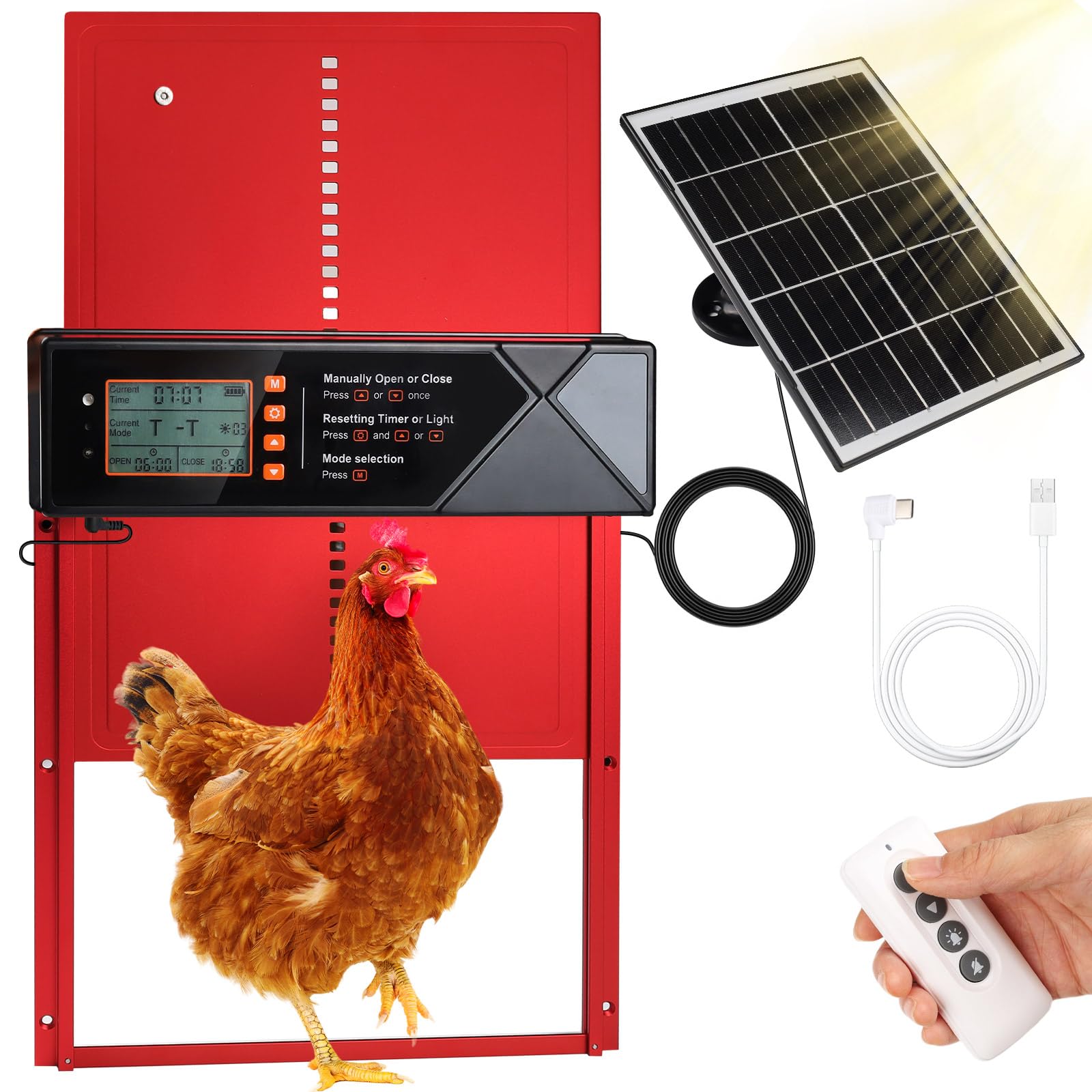 Time Forest automatic chicken coop door in action for hands-free daily use