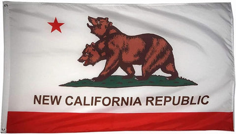 Time Roaming New California Republic flag 3x5ft ready for indoor display with brass grommets.